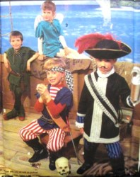 7965/ 61 Simplicity  Pirate, Peter Pan, Tinker Bell Costume Pattern  S-LG KIDS, ADULT choice